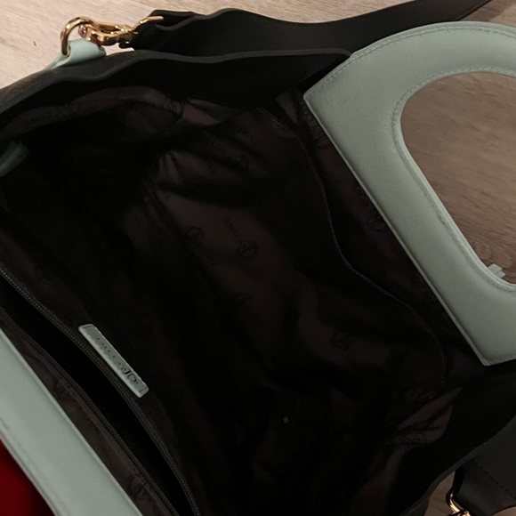 Gropius tote by Ivy Cove - black and blue leather with strap - Picture 4 of 7